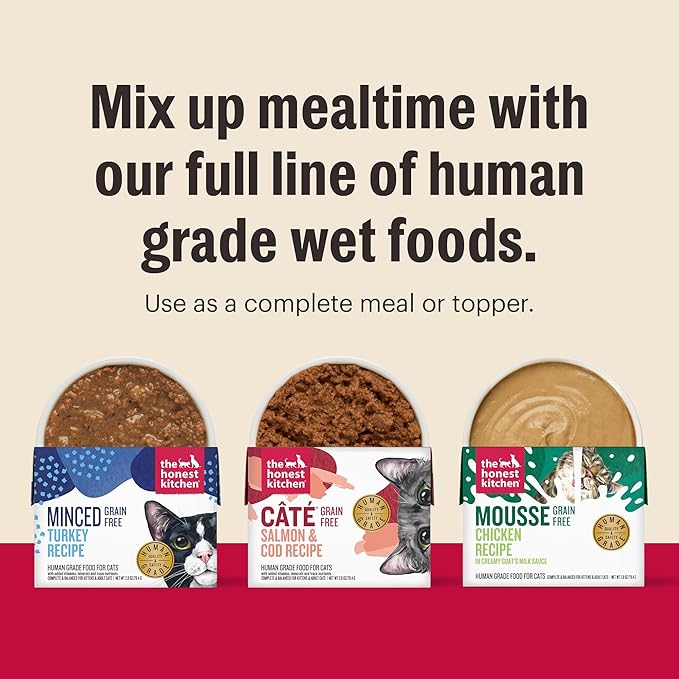 The Honest Kitchen Grain Free Minced Salmon & Cod in Fish Broth Gravy Wet Cat Food, 2.8 oz x12