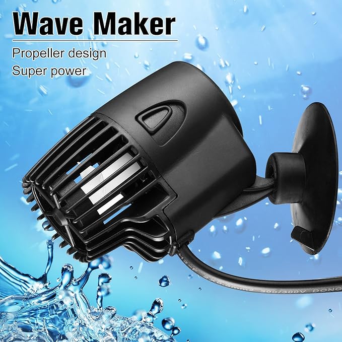 Zhengmy 2 Pcs 800 Gph Aquarium Circulation Pump with Magnetic Suction Base 360 Degree Rotating Wave Maker Submersible Aquarium Powerhead Wave Maker for 20-100 Gal Freshwater Saltwater Fish Tank
