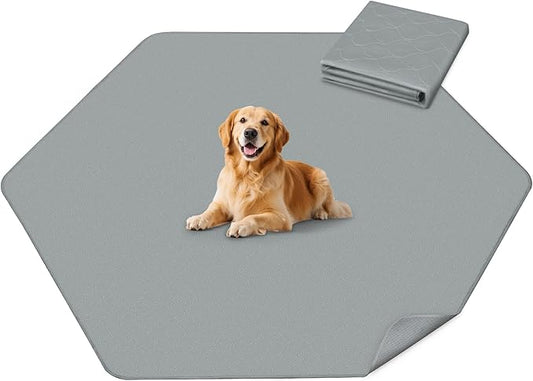 FXW Washable Pee Pads for Dogs, Puppy Pads with Super Absorbent, Specifically Designed for FXW Rollick/Homeplus 32inch 6 Panels Dog Playpen, 35" Hexagon, Gray, 1 Pack