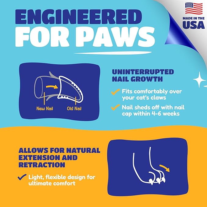 Soft Claws Cat Nail Caps for Medium Cats – (40 Caps, Red & Green) - Made in USA - Veterinarian-Developed | Protects Furniture & Skin - Easy to Apply, Long-Lasting Anti-Scratch Soft Cat Claw Covers