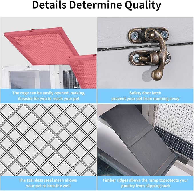 2-Story Guinea Pig Cages Wooden Indoor Rabbit Hutch Hamster Cage with Openable Roofs, Removable Tray and Wide Ramp, Small Animal Habitats for Hamsters, Guinea Pig, Ferrets, Hedgehog