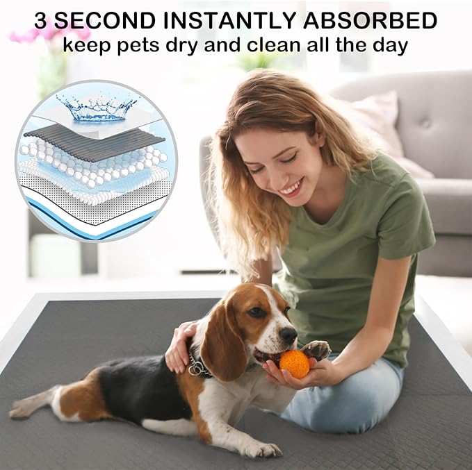 ELEGX 48"x36" Extra Large 30 Pcs Odor-Control Super Absorbency Charcoal Pee Pads for Dogs,Leak-Proof Pet Training Pee Pads,Thicken Disposable Potty Pads Puppy Training Pads for Cats Rabbits