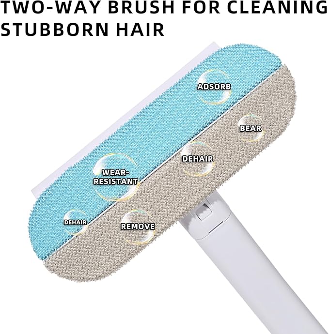 4-in-1 Pet Deshedding Tool for Cats and Dogs, a Multi-Functional pet Hair Remover. This extendable Dog and cat Hair Removal Brush is Suitable for Furniture, Sofas, and Carpets