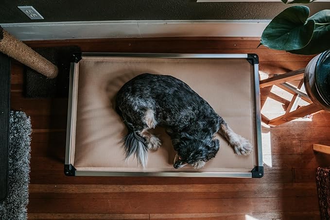 K9 Ballistics Chew Proof Armored Padded Dog Crate Bed, Virtually Indestructible, Legs Included (Blue Quartz, Large (41" L x 27" W x 5" H))