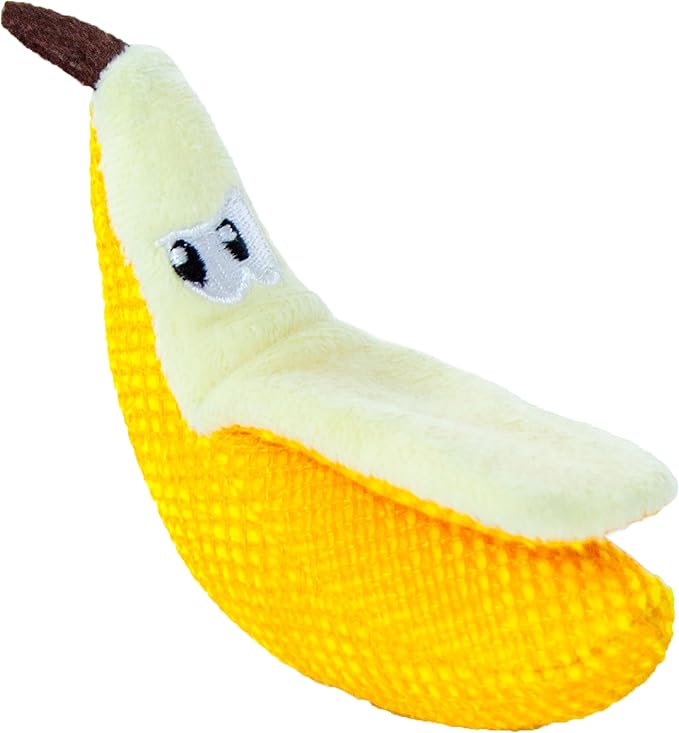 Catstages Dental Banana Cat Toy with Catnip, Interactive Chew for Healthy Teeth and Gums, Engages Hunting Instincts, Durable Indoor Play for Cats, Yellow