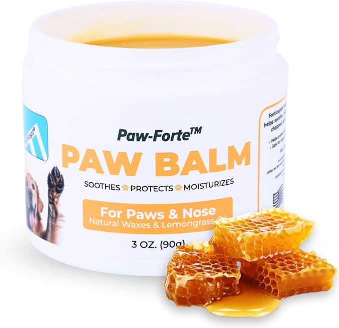 Forticept PAW Balm | Dog Paw Protector from Hot Pavement, Dirt, Salt, Ice and Snow | Soother and Moisturizer for Cracked Dog Paw Pads | Natural Wax Based, Lick Safe 3 oz