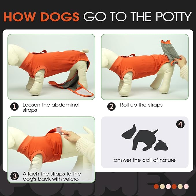 FUAMEY Dog Recovery Suit Male,Dogs Surgery Neuter Suits Puppy Spay Shirts for Female Protect Dog's Skin Anti Licking Abdominal Wounds Doggie Onesie Pet Bodysuit Alternative to Cone Orange XXL