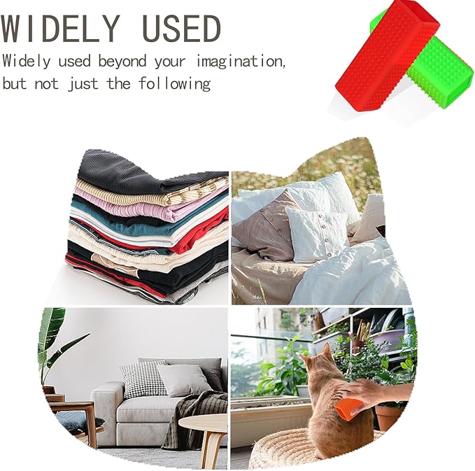 2pcs Pet Dog Cat Hair Remover, Pet Hair Removal Tool, Hollow Cleaner Brush for car，Interior, Furniture, Sofa (red and green)