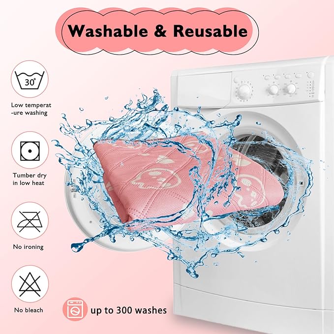 2 Pack Guinea Pig Bedding - Washable Guinea Pig Liners for C&C 2x4 Cage, Waterproof Reusable & Anti Slip Pee Pads Super Absorbent Mats for Small Animals Rabbit Hamster Rat (Pink, 57 x 28 Inch)