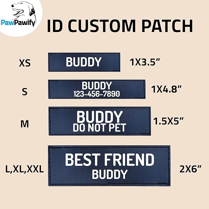 PawPawify Custom No Pull Dog Harness with Name and Phone Number, Heavy Duty Personalized Pet Vest to Prevent Tugging, Pulling, or Choking, Training and Walking (Purple, L (40-60 LBS))