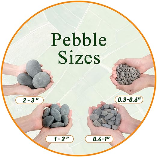 5 lbs Mexican Beach Pebbles, 0.3-0.6 Inch Small Pebbles for Pots Indoor Plants, Succulent, Vase, Fish Tank, Decorative River Rocks for Garden Landscaping, Home Decor, Outdoor Paving, Grey