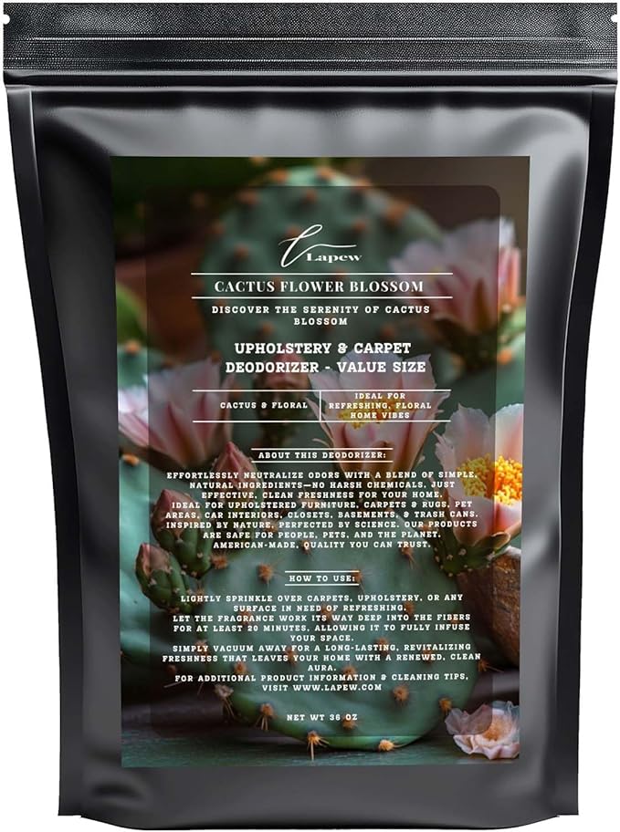 Cactus Flower Blossom Carpet Freshener Powder Refill 36 oz | Powerful Odor Eliminator for Home | Upholstery Deodorizer | Carpet Deodorizer | Pet Urine | Cat Litter Box | Baja Cactus Blossom Fragrance