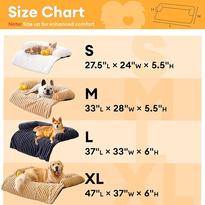 FUNNY FUZZY Pet Couch Cover for Sofa, Calming Dog Bed for Couch, Fluffy Plush Dog Couch Mat for Furniture Protector for Medium Dogs and Cats, 33×28 in, Pink