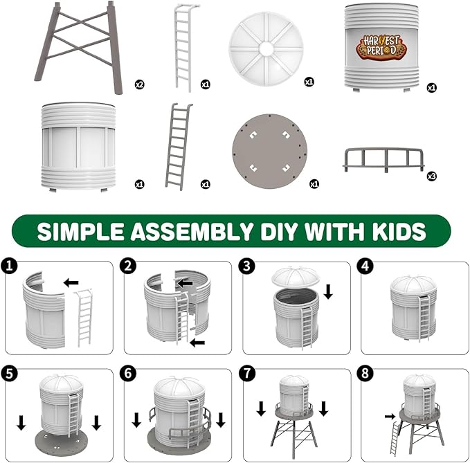 109PCS Farm Animals Toys Set Comes with Barn, Rice Storehouse, Rice Trolley, Milking shed, Farmer, Fence - Playset for Kids Toddlers Boys Girls 5+ Years Old