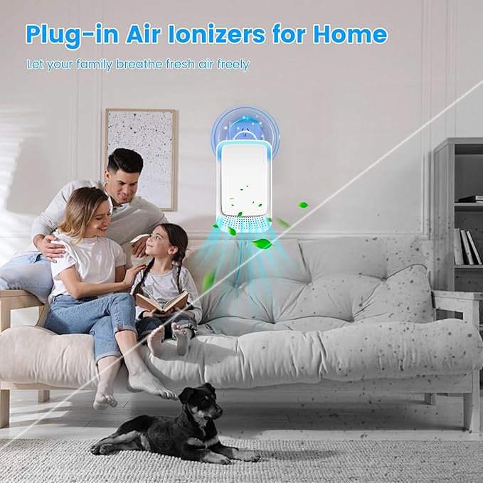 Plug In Air Ionizer Purifier for Home Mini Air Purifier for Small Room Quiet Working Air Freshener for Office, Bedroom,Living Room(4Pack)
