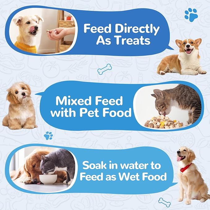 Freeze Dried Minnows Cat Treats – 100% Natural, Single-Ingredient Pet Snacks – Rich in Omega-3, Grain-Free – Healthy Training Rewards & Meal Toppers for Dogs & Cats, 2.8 oz