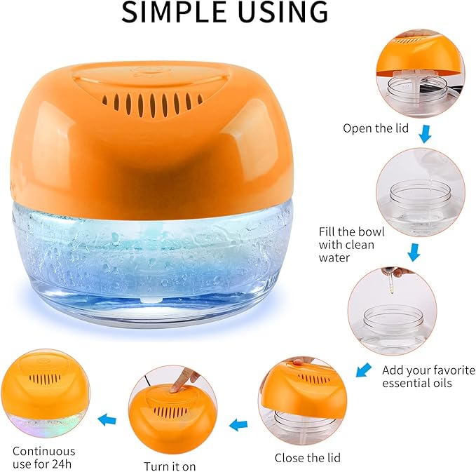 Purifier Air Washer, Air Fresher Aroma Diffuser for Home, Office, Air Purifier with Night Light (Brown)