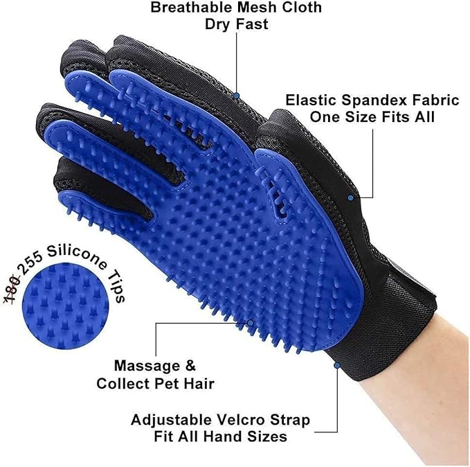 Washable Pee Pads for Dogs + Pet Grooming Gloves - Waterproof & Non-Slip Fast Absorbing Puppy Potty Training Pads,Reusable Whelping Pads, Pee Pad for Guinea Pig Cage,Dog Playpen Mat