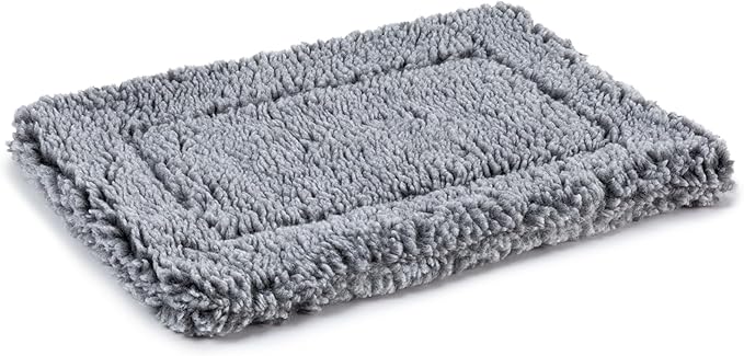 Stoutwool Indestructible Dog Bed - Fluffy Chew Proof Dog Crate Pad - Tough Kennel Pad for Aggressive Chewers - Washable, Ideal for Toy Breeds & Fits 18-Inch Crate - 17"x11", Charcoal