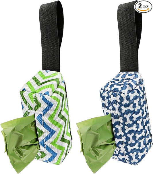 Dog Poop Bag Holder for Leash, 2 Pack Dog Poop Bag Dispenser, Sturdy and Guaranteed Leakproof Poop Bag Holders for Leashes, Dog Waste Bag Holder, Unscented, 2 Dispenser and 30 Bags By PobbY