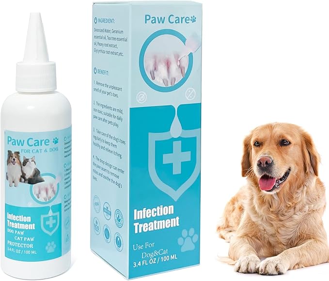 Itch Relief Dog Paw Cleaner, Dog Licking Paws Treatment,Paw Cleaner for Dogs,3.4oz Dog Paw Cleaning Solution, Dog Foot Cleaner, No Rinse Pet Toes Drops Safe Cat Cleanser Care for Cleaning Grooming