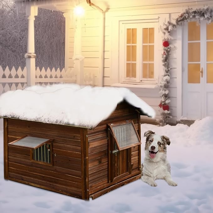 Extra Large Dog House Outdoor for Large Breed Dogs,Weatherproof Dog Houses for Dogs Outside with Door,Goat House for Outside, Wooden Dog House Outdoor