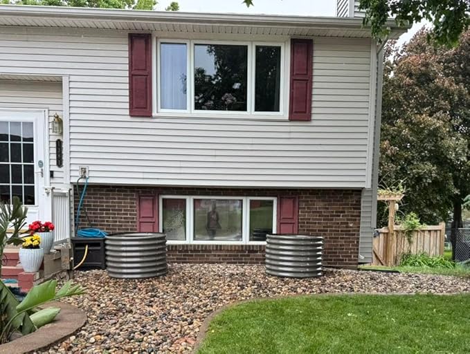 A ANLEOLIFE 2-Pack 3ft x 24” Tall Galvanized Raised Garden Beds Outdoor, Round Metal Planter Box for Planting Vegetables Flowers Herb, Anti-Rust & Easy-Setup, Quartz Grey