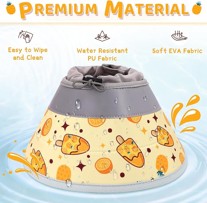 Cat Cone Collar Soft to Stop Licking, Adjustable, Foldable Lightweight Kitten Cones After Surgery Recovery for Cats & Kittens, Cat Cone Alternative (Orange, M)