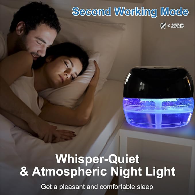 Purifier Air Washer, Air Fresher Aroma Diffuser for Home, Office, Air Purifier with Night Light (Black)