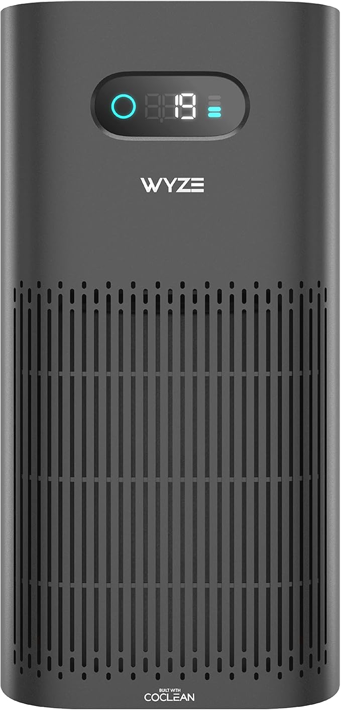 Wyze Air Purifier with Allergen Filter(Standard), for Home Large Room, HEPA 13, 21db Quiet Sleep Mode, 550 sq ft, Remove 99.97% Pet Hair, Pollen, Dust, Dander, Smoke, Smart WiFi Alexa Google, Black