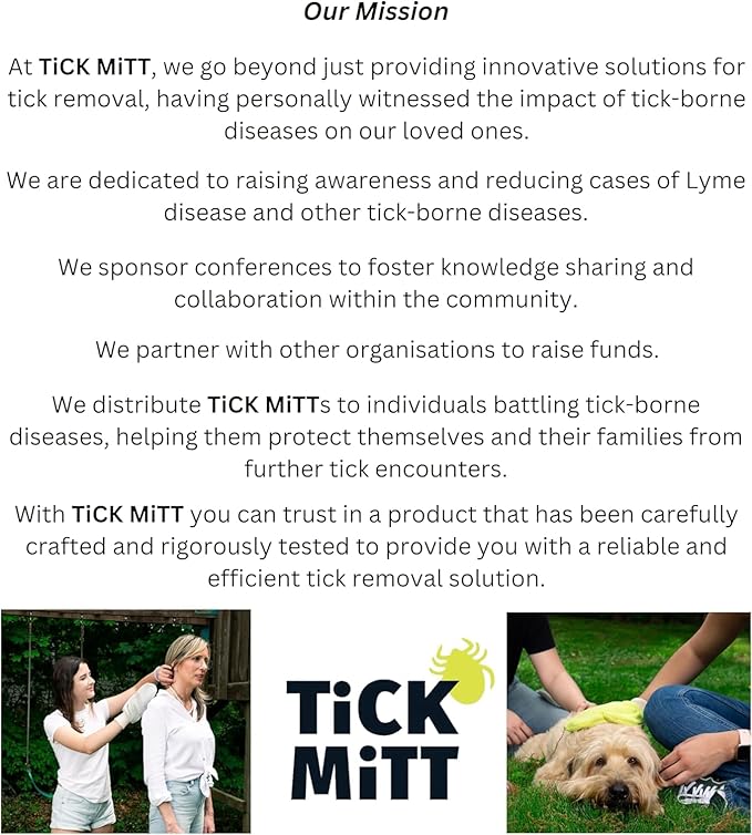 Yellow Tick Removal Glove for Humans & Pets - Safely Remove Ticks Effortlessly, Chemical-Free, Durable, Portable Tick Management Tool for Outdoor Adventures & Everyday Use