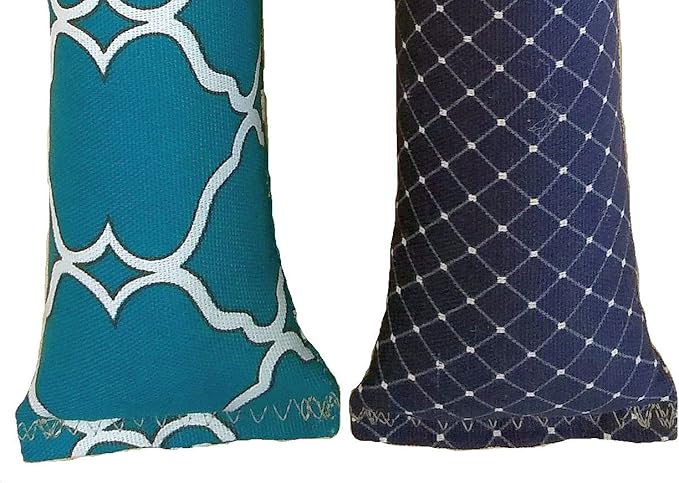 15" Catnip Cat Kicker Toys/Kitty Kick Sticks/Cat-Nip Kick Sticks (Navy and Green) (Kickers Filled with 1 oz Premium Canadian Catnip)