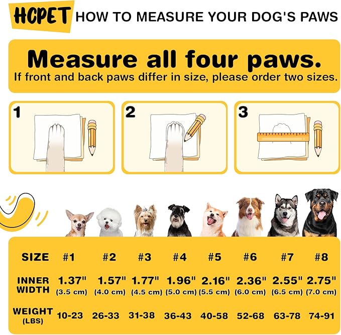 Hcpet Dog Shoes, Dog Boots & Paw Protectors for Winter Snowy Days, Rainy Weather, Outdoor Anti-Slip Sole Dog Booties for Hardwood Floor Pink-Leg 5