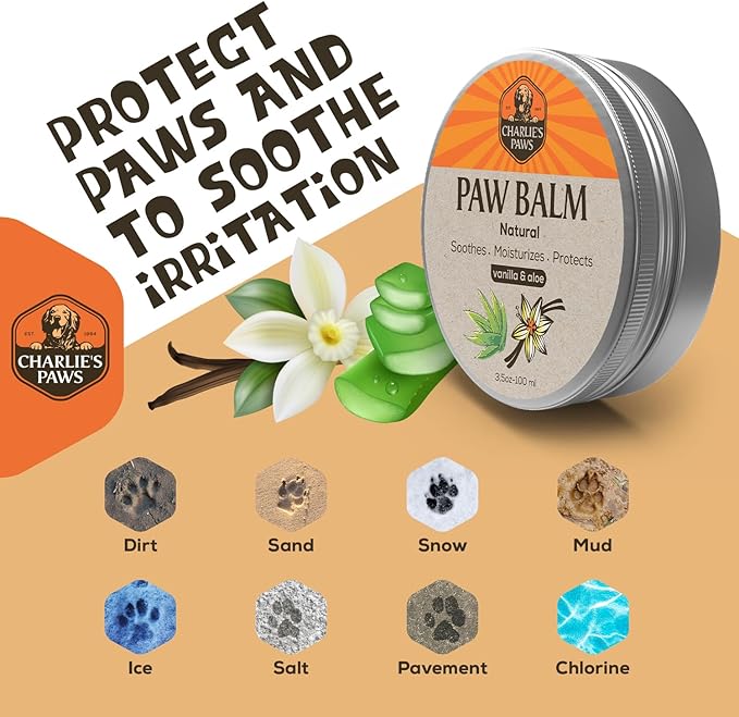 2 Pack Paw Balm 100% Natural Oil Aloe & Vanilla for Dog and Cat Paw Pad Balm Dog Nose Balm Paw Moisturizer Wax for Dog Pet Puppy Protect Dry Cracked Paw Foot Heals Restores Paw Elbows 3.5 Oz