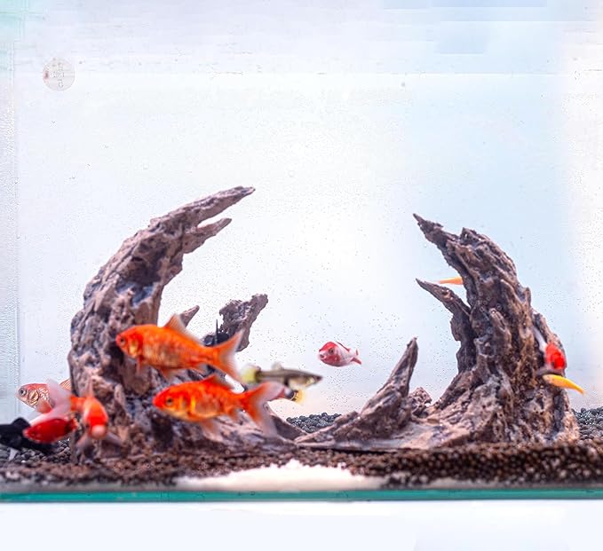 Novelsite Fish Tank Decor- Jagged Canyon Rock Formation ，Made of Solid Sandstone，Suitable for a Variety of Fish Tank Scenes, DIY Planting Moss, Safe and Non-Toxic