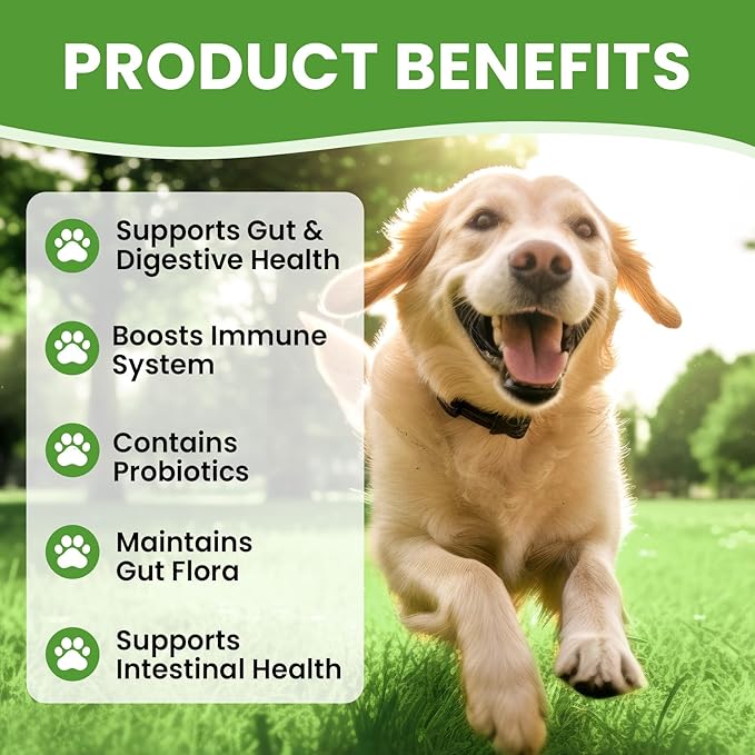 Probiotics for Dogs - Dog Probiotics with 5 Enzymes & 4 Prebiotics for Itchy Skin, Pet Probiotics lab for Digestion & Gut Support, Helps Diarrhea, Yeast Infection, Allergies & Immune System -180 Chews