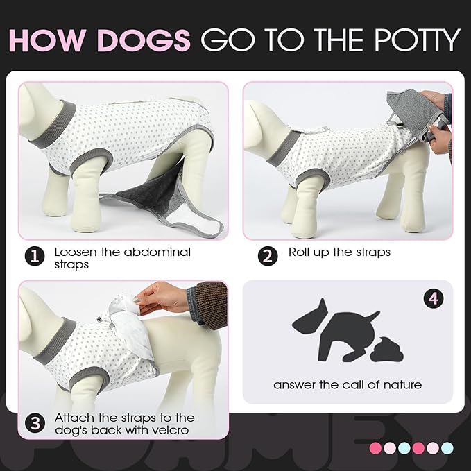 FUAMEY Dog Recovery Suit Male,Dogs Surgery Neuter Suits Puppy Spay Shirts for Female Protect Dog's Skin Anti Licking Abdominal Wounds Doggie Onesie Pet Bodysuit Alternative to Cone Polka Dot XS