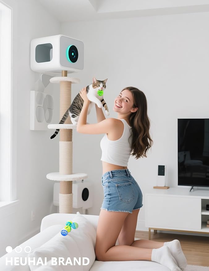 10-Pack Cat Toy Balls for Kittens and Adult Cats, Furry Fun (1.5'' - 2.1'', Cat Toys Value Pack)