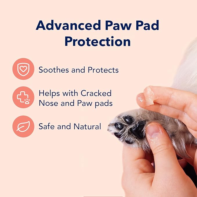 Vets Preferred Paw Balm Pad Protector for Dogs – Dog Paw Balm Soother – Heals, Repairs and Moisturizes Dry Noses and Paws – Ideal for Extreme Weather Season Conditions - 2 Oz