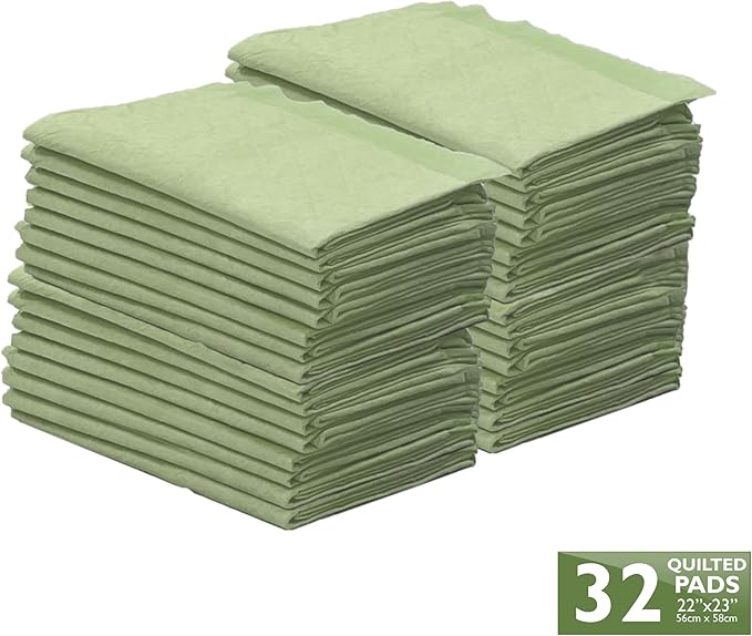 Four Paws Wee-Wee Superior Performance Bamboo Pee Pads for Dogs, Earth Friendly Dog & Puppy Potty Training Pads, Crate Liners, Housebreaking Supplies, 22" x 23" (32 Count)