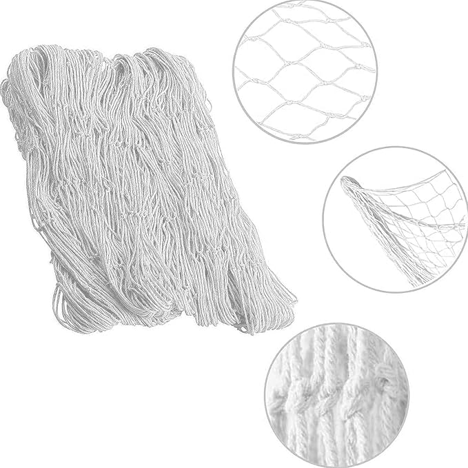 Rosoz Nature Fish Net Wall Decoration with Shells, Ocean Themed Wall Hangings Fishing Net Party Decor for Pirate Party,Wedding,Photographing Decoration