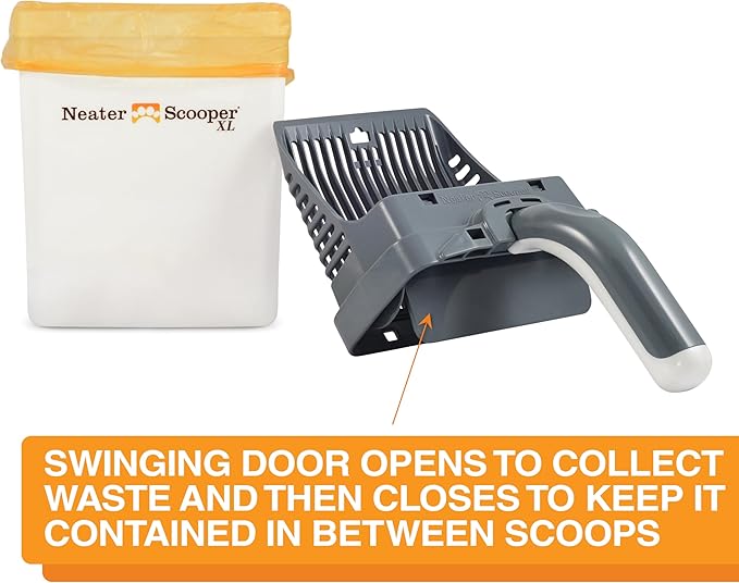 Neater Pet Brands Neater Scooper XL Cat Litter Scoop, 60 Refill Bags – Extra-Large Capacity Mess-Free Cat Litter Scooper with Bag for Large & Multiple Cats, Spill-Proof Litter Box Scooper with Holder