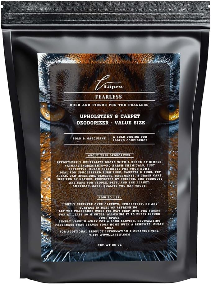 Fearless Carpet Freshener Powder Refill 36 oz | Powerful Odor Eliminator for Home | Upholstery Deodorizer | Carpet Deodorizer | Pet Urine | Cat Litter Box | Fierce Fragrance
