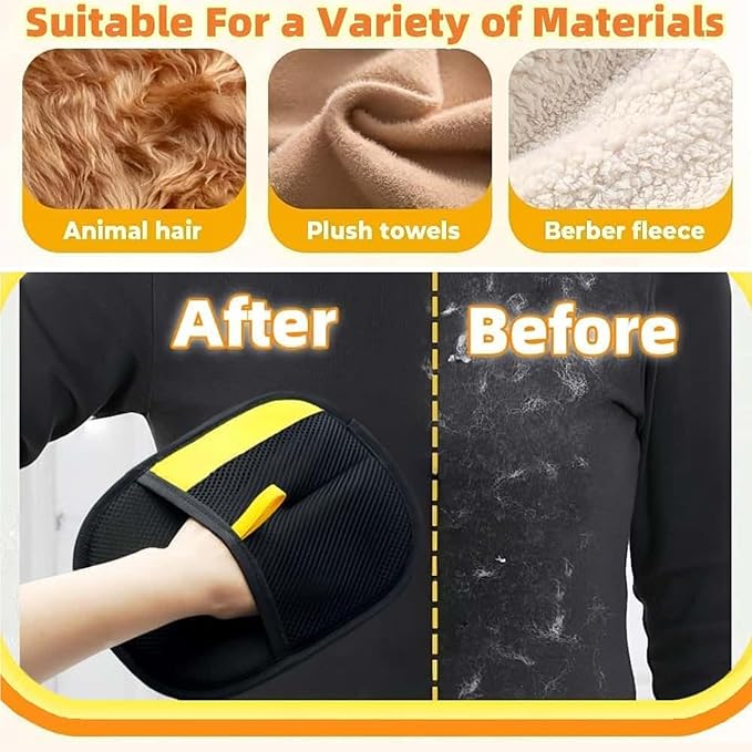 Pet Hair Removal Glove,Pet Grooming Gloves,Reusable Cat Dog Grooming Gloves Pets Hair for Dogs,Cats & Horse(2PCS)
