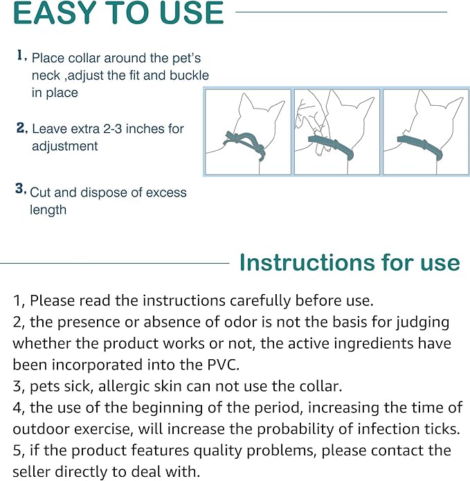 Flea and Tick Collar for Cats - Offers 12-Month Protection, Crafted with Premium Plant Oils, Waterproof, Natural, Safe for Kittens, Includes Free Comb and Tweezers, 13.8 in (2 Packs)