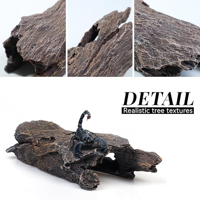 Fish Tank Decorations - Large Aquarium Decorations Air Bubbler Tree Fish House for Betta Hideout Caves Buddha Decor Temple Ruins Arched Betta Fish Accessories Reptile House Shelter Decor (Wood A-M)