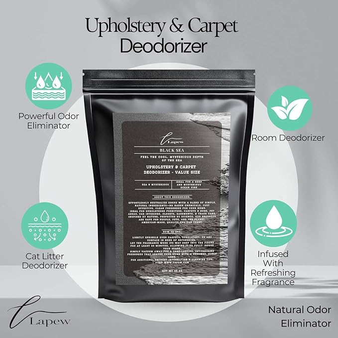 Black Sea Carpet Freshener Powder Refill 36 oz | Powerful Odor Eliminator for Home | Upholstery Deodorizer | Carpet Deodorizer | Pet Urine | Cat Litter Box