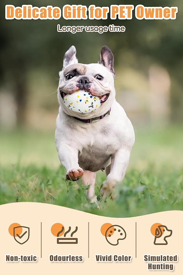4.72" Indestructible Large Rugby Balls for Aggressive Chewers Durable Olive Bouncy Interactive Football Toy for Dogs Fetch Game Lightweight Floating Outdoor Training, White