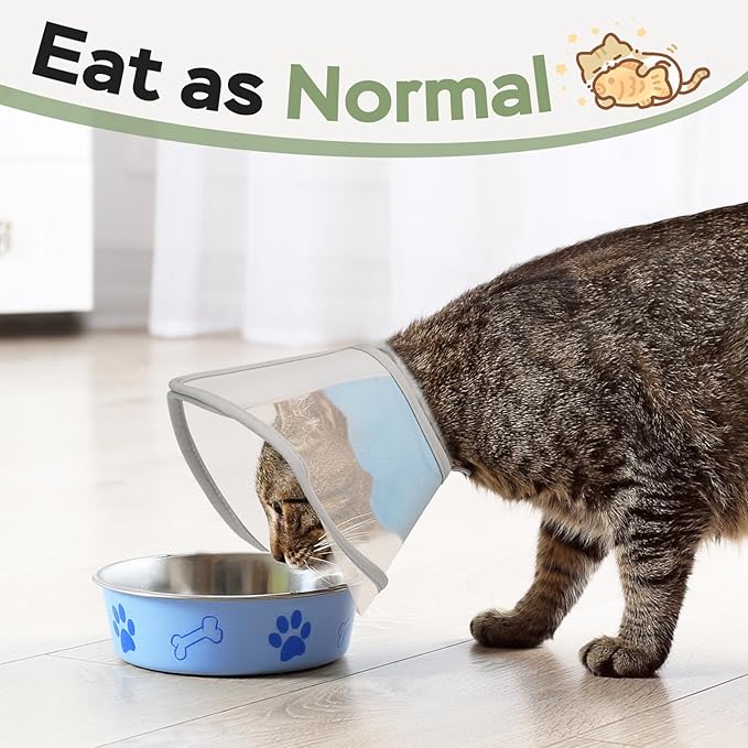 Cat Cone Collar Soft: Comfortable Waterproof Mesh Recovery Cone After Surgery to Stop Licking and Scratch, Alternative to Plastic Elizabeth Head/Neck Cone for Large Cats and Small Dogs
