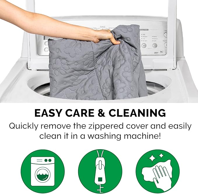 Furhaven Cooling Gel Dog Bed for Medium/Small Dogs w/ Removable Bolsters & Washable Cover, For Dogs Up to 35 lbs - Pinsonic Quilted Paw L Shaped Chaise - Titanium, Medium